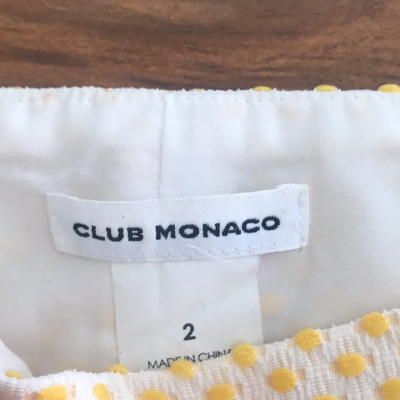 !HP! ❤️ Club Monaco Textured Yellow Dotted Mini Skirt Size 2 - Picture 8 of 12